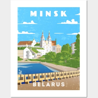 Minsk, Belarus.Retro travel poster Posters and Art